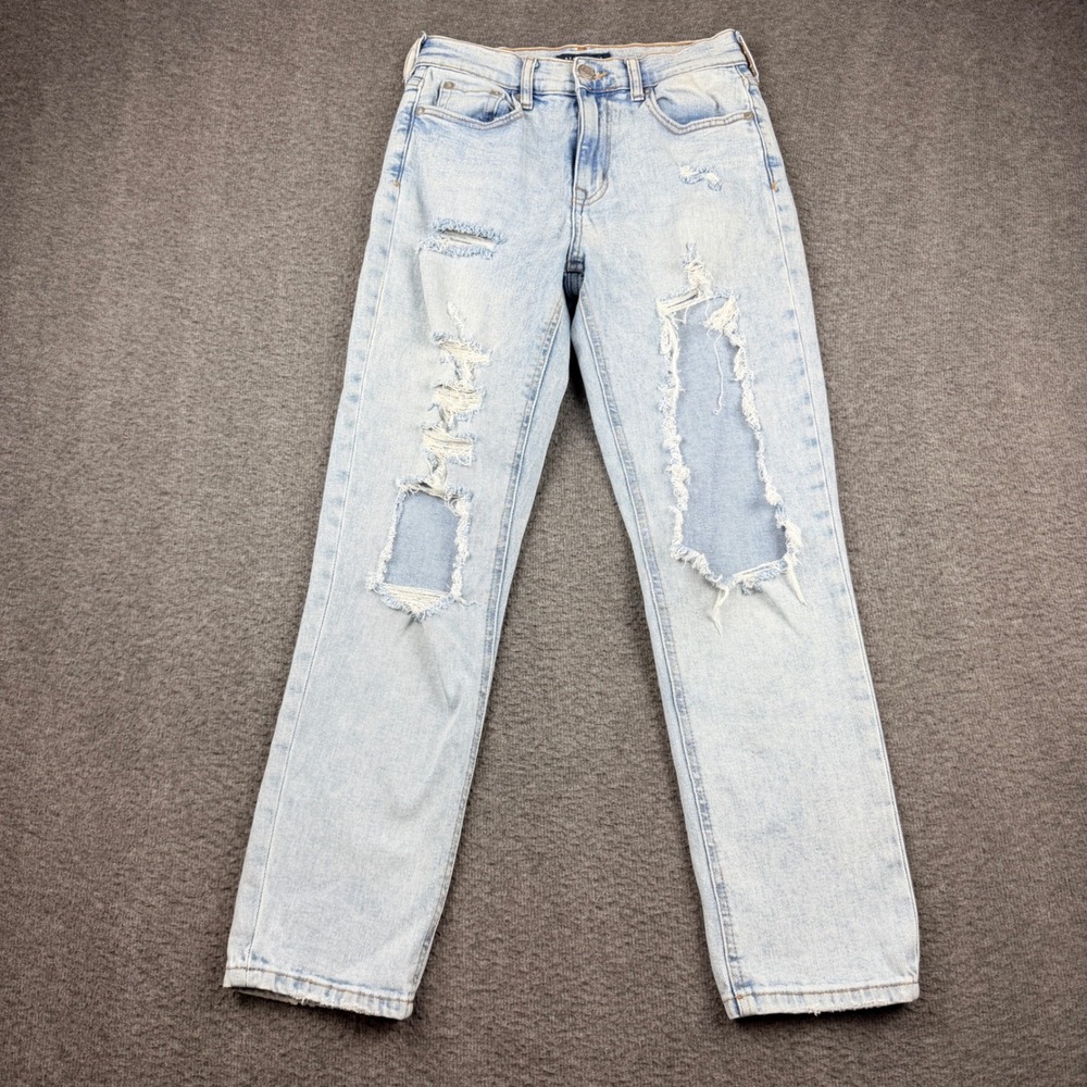 Aeropostale‎ Women's 2 Reg Light Wash Distressed Mom Jeans Casual